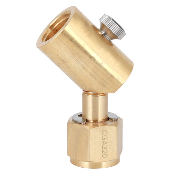 CGA320-kyynärpää CO2-soodakoneen täyttöadapteri vapautusventtiilillä SodaStream / Soda Club -laitteille