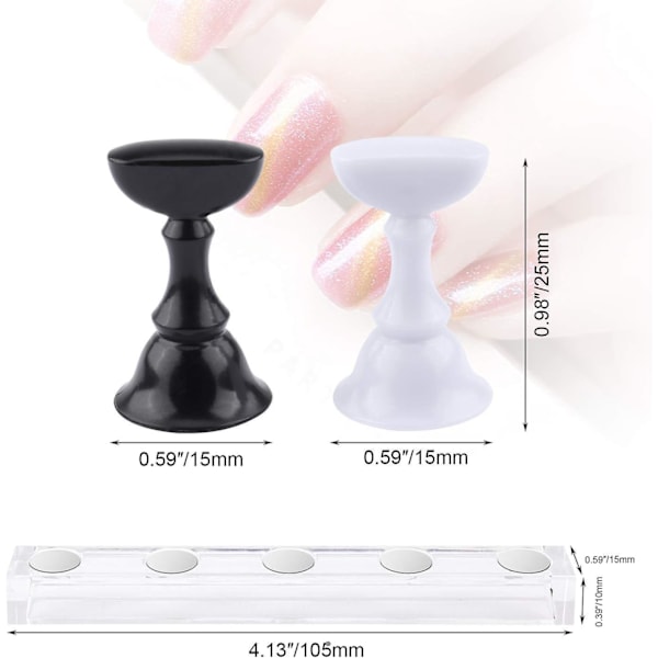 Magnetisk falsk nagelhållare - Praktisk akryl nagelkonst displayställ