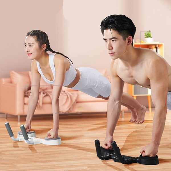 Plank Trainer Multifunktionell Justerbar Timing Intelligent Counting Push Up Board med Förvaringsväska för Fitness Svart