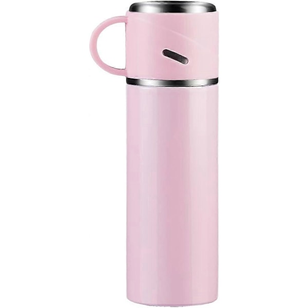Termosflaska 410ML, Återanvändbar Resemugg Kaffekopp med Lock Isolerad Vattenflaska (410ML/ 13.87OZ, Rosa)