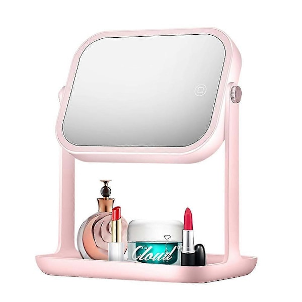 Led Professionelt Makeup Spejl Dobbeltsidet Usb Bord Spejl Lampe Dæmpbar Toiletbord Spejl Lys Med