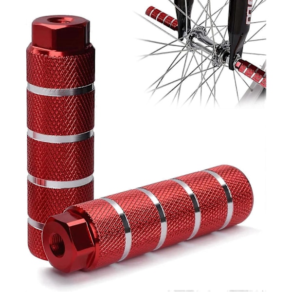 2 kpl Polkupyörän Jalkatappeja Alumiiniseoksesta Liukumattomat 8 mm Pyöräilytapit 3/8\" Akseleille Punaiset BMX-Tapit MTB Sylinterimäiset Tapit Jalkatapit Stunttipolkimet Maastopyörälle