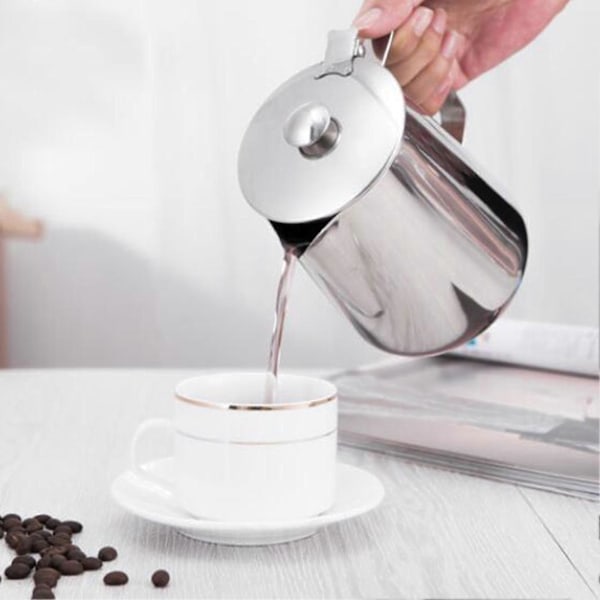 Kaffeskumningskande med låg Multifunktionel Latte Art Mælkeskummerkop i rustfrit stål Baristaværktøj 2000 ml