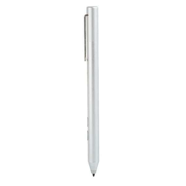 Styluspen 2048 Tryckkänslighet 2 Knappar Silver Pekskärm Digital Penna med 2 Spetsar för Microsoft Tablet Pro 6 5 4 3