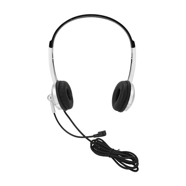 Kablet headset med støyreduksjon, binauralt forretningshodetelefon med enkelt retningsmikrofon for kundeservice 3,5 mm