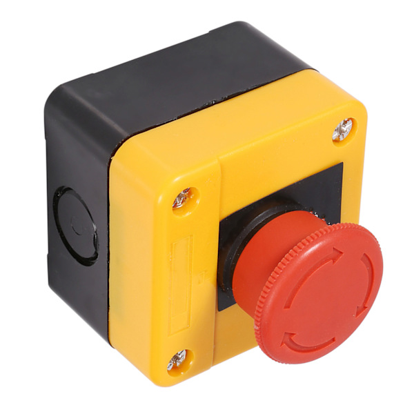 1Pc 660V 10A Plastic Shell rødt skilt Nødstop Svampetrykknapkontakt Ny