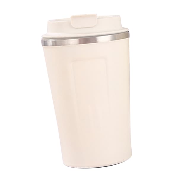 Isolerad kopp 304 rostfritt stål foder säkerhetslås stor kapacitet bärbar isolerad kaffemugg med lock för kontor vit 380ml