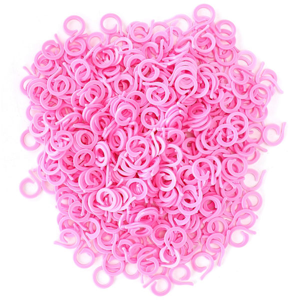 500 stk. plastik strikke markører pink tælle split ring hækling låsning sy tilbehør S