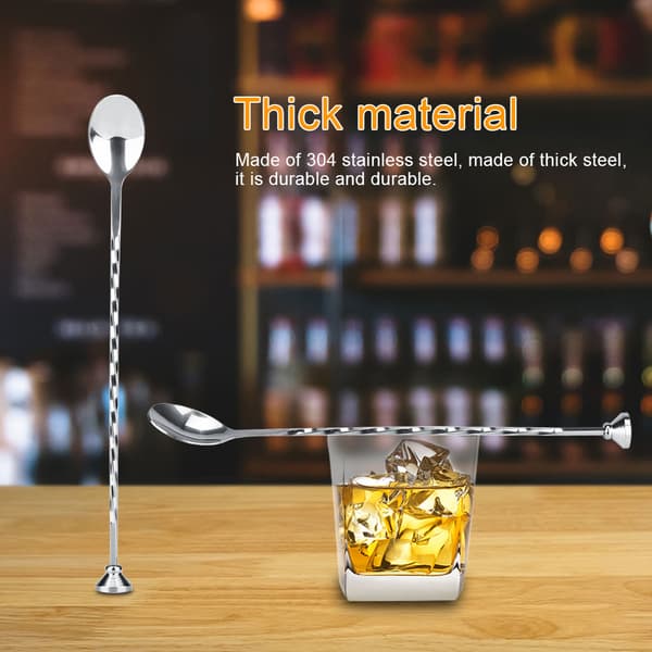 Cocktail Drink Mixer Røreskje i rustfritt stål Øse Muddler Bar