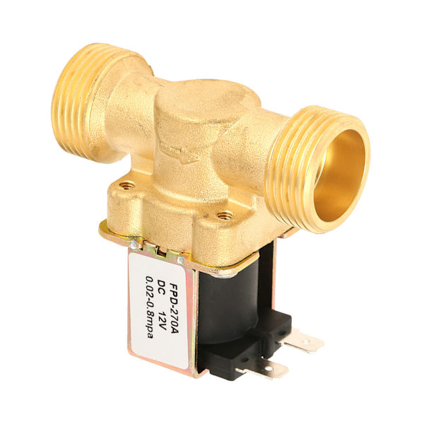 1 stk DC12V G3/4 Normalt Lukket Messing Elektrisk Magnetventil til Vand