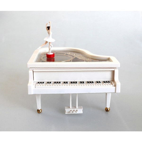 Mekanisk Klassisk Ballerina Flicka Dansande På Piano Speldosa