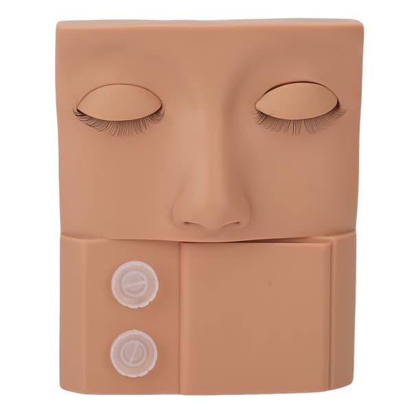Vipper Mannequin Hode Utskiftbart Øyelokk Vippe Forlengelse Praksis Sminke Trening PVC Hudfarge