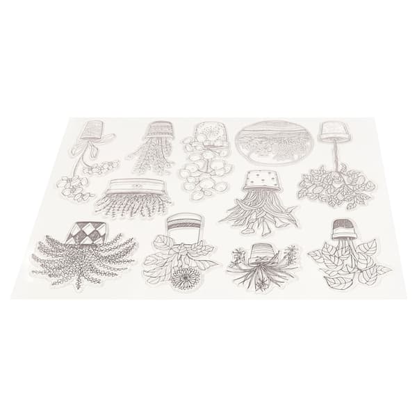 Klar silikonforsegling utsøkt preget mal for papirkortlaging dekorasjon DIY scrapbooking vase