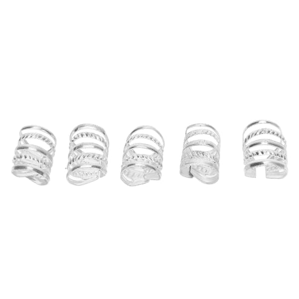 5st Vårhårpärlor Metall Retro Stil Skägg Dreadlocks för Bröllopsfest CosplaySilver