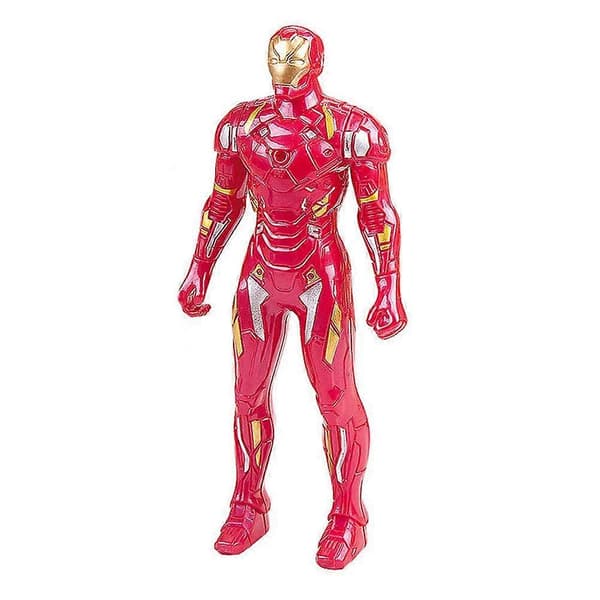 Plast Avengers Figurer Model Ironman Spiderman Superhelt Glød Figur Legetøj Gaver Til Drenge B B one-size