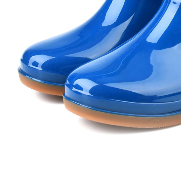 Kvindernes gummistøvler Mode Antiskid Kort gummistøvle Rundt hoved Radian PVC Plast gummistøvler Blå 39