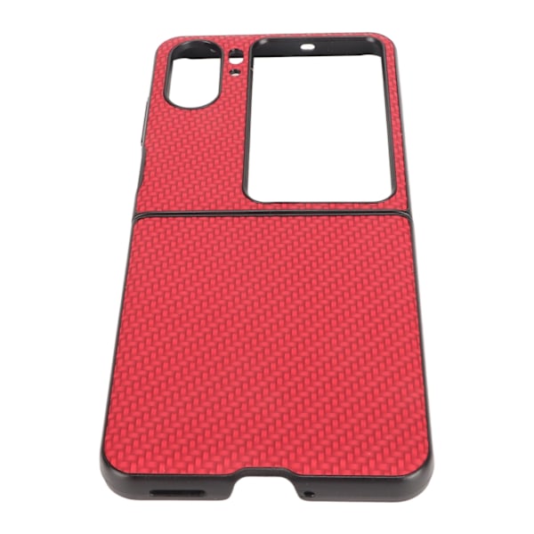 Carbon Fiber Texture Folding Telefon Beskyttelsesetui Mobiltelefon Beskyttelsescover til Oppo Find N2 Flip Red