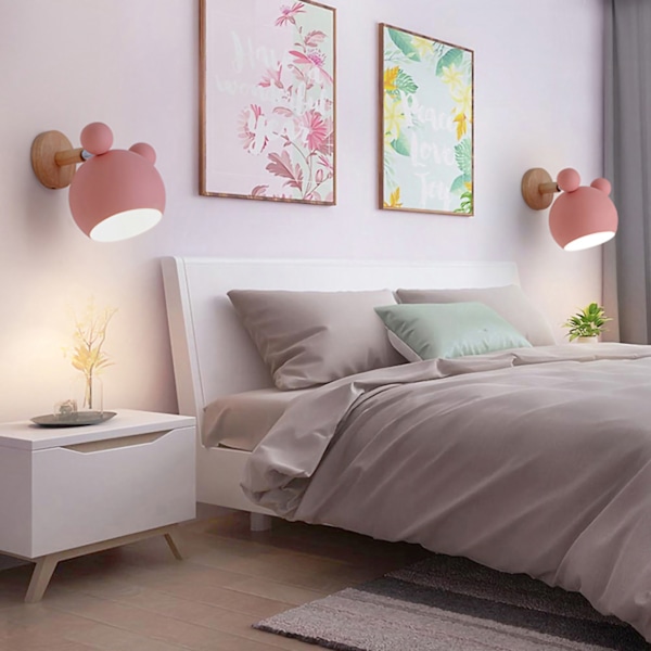 Vägglampa Enkel Cartoon Modell Kvarts Rumpa Söt Vacker Vägglampa för Sovrum Ingen Glödlampa Rosa