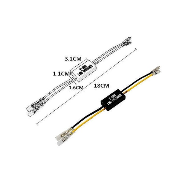 4 stk. 12V Motorcykel LED Effektmodstand Belastningsmodstand Dekodere Blinklys Korrektionscontroller til Motorcykel Scooter