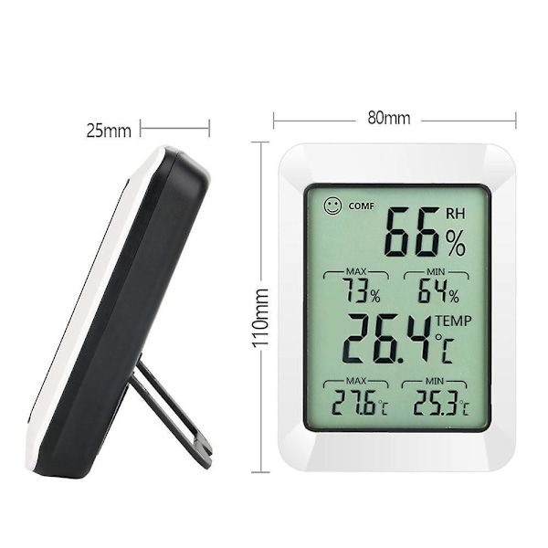 Digitalt Hygrometer Innendørs Romtermometer & Fuktighet & Temperaturindikator & Monitor, 110*80cm