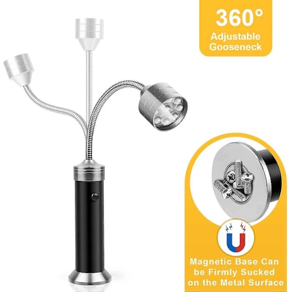 BBQ Lys Magnetisk Base Super Sterk LED $ LED BBQ Lys 360 Fleksibel Svanenhals Værbestandig $ LED Lommelykt Med Magnet Arbeidslys Bøyelig Nødlys