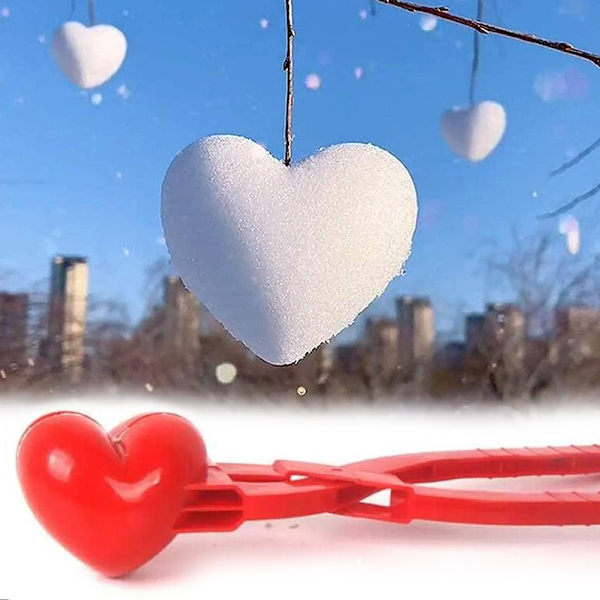 Hjerteform Sneboldmager Legetøj Love Heart Sneboldmager Clip Snow Brick Maker Sandform til sneboldkampe