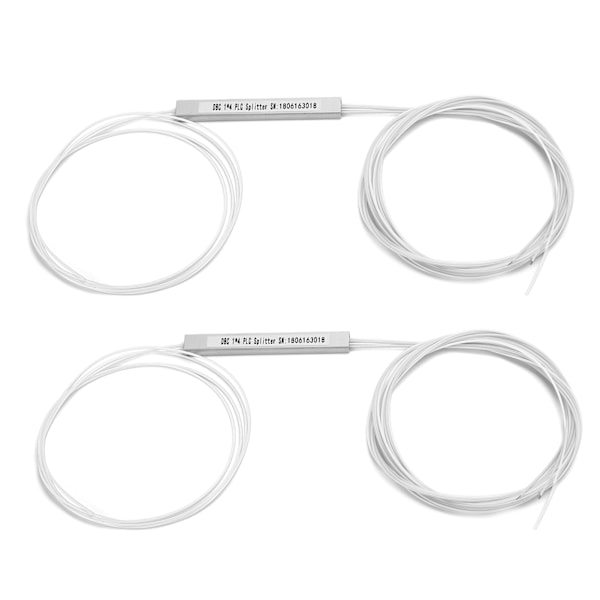 2 stk PLC Splitter Bar Fiber Ingen Kontakt Enkeltmodus Strømstyring Datamaskin Tilbehør (1 x 4)