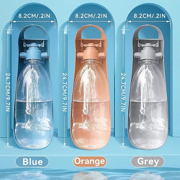 Hundevandflaske, Vandflaske til Gåture med Hund, Sammenklappelig Hundevandflaske Rejse Hundevandflaske 550ml Stor Kapacitet ABS Vask (Orange)