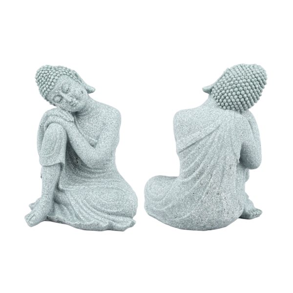 Liten Buddha-dekorasjon Utsøkt håndverk Buddha-pynt i grønn sandstein for fisketank Kontemplativ Buddha