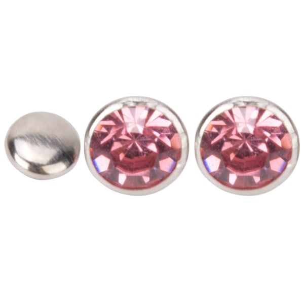 50 sarjaa tekojalokivi niitit kristalli timantti nastat nahka käsityölaukku vaatteet koristelu8mm hopea reuna vaaleanpunainen timantti