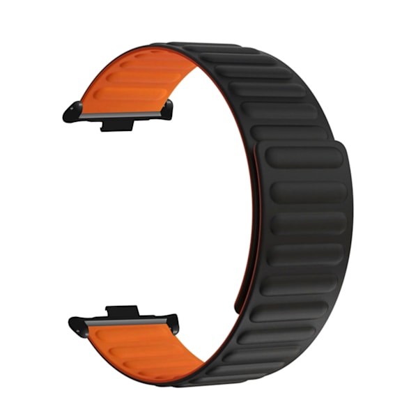 Magnetiske urremme Dobbeltsidet blødt silikone magnet urremme til Mi Band 8 Pro Sort Orange