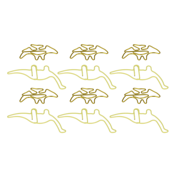 100 stk. formet papir clips Pterosauria gul dinosaur form metal bærbare kontor clips til fil klassificering