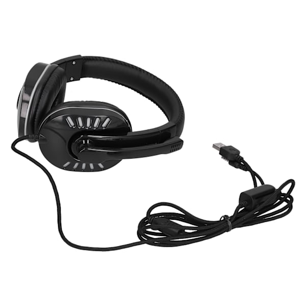 Spelhörlurar Ljusstarkt Trådbundet Headset med Brusreducerande Mikrofon för Spelkonsoll