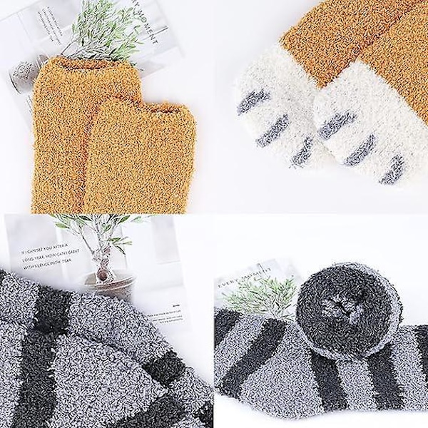 Varma Damstrumpor Kattstrumpor Termisk Fleece Kattass Strumpor Vinterpresent till Fru, Mamma