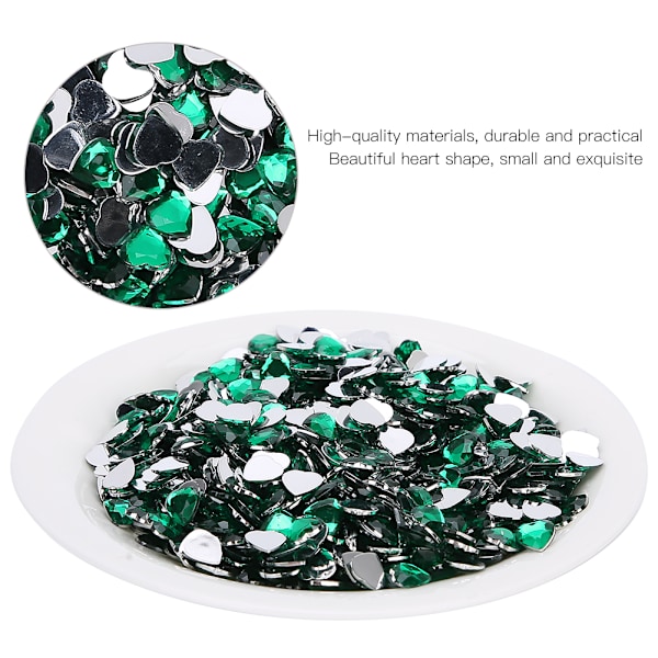 1000 st Point Back Rhinestones DIY Bröllop Smycken Kläder Armband Tillbehör 8mm Grön