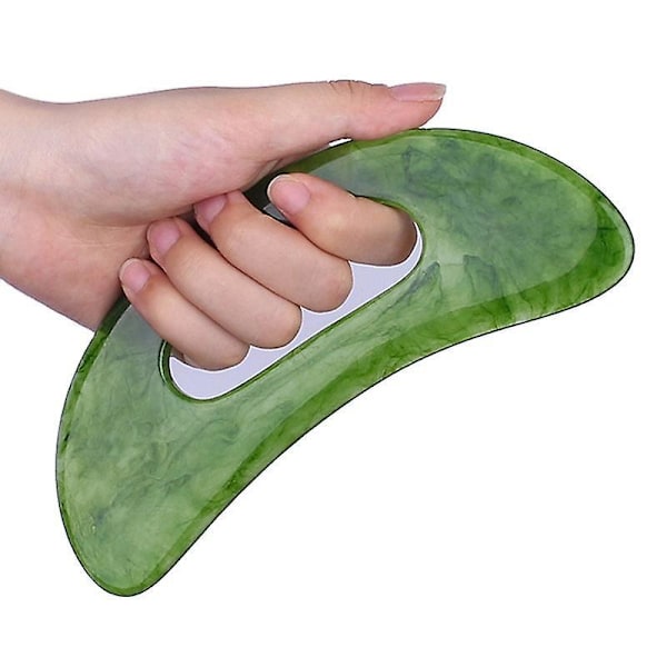 Gua Sha Massasjeverktøysett - Stort Brett med Håndgrep, Muskelskraping Verktøy for Kropp og Ansiktsforming, Anti-Cellulitt (Grønn)