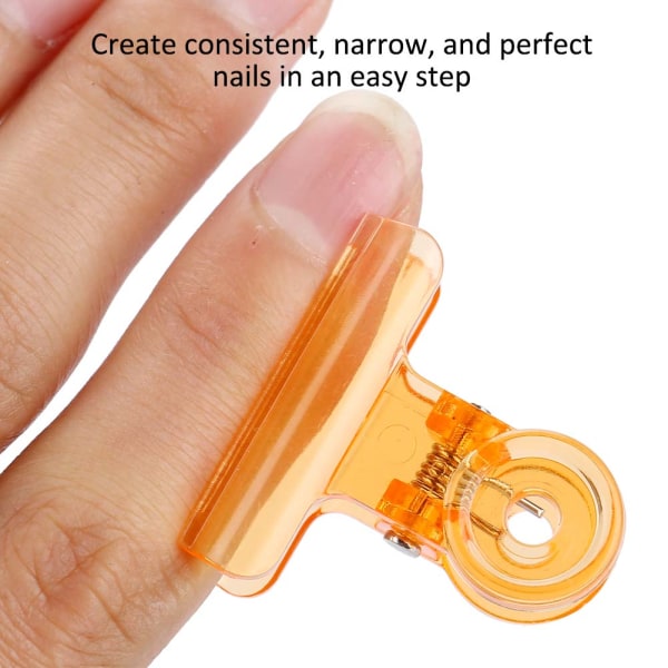 5 kpl C Curve kynsienpidennysklipsit Monitoimiset muoviset nail art oranssi