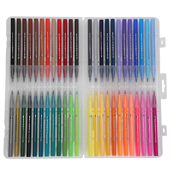 Akvarellpenn Tegning Assorterte Farger Fineliner Spiss Kunst Markører Maling Tilbehør 48 Farger