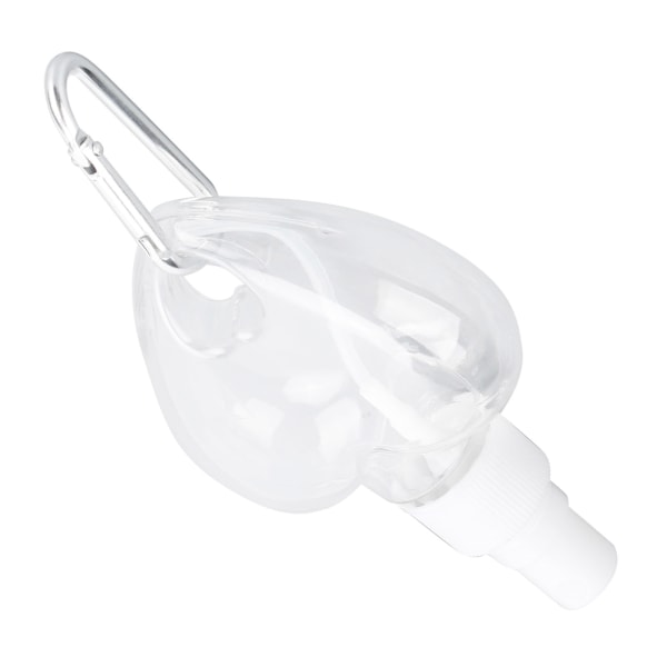 Rejs tom sprayflaske med nøglering 50 ml gennemsigtig hjerteform plastbeholdere (Buse de pulvérisation blanche)