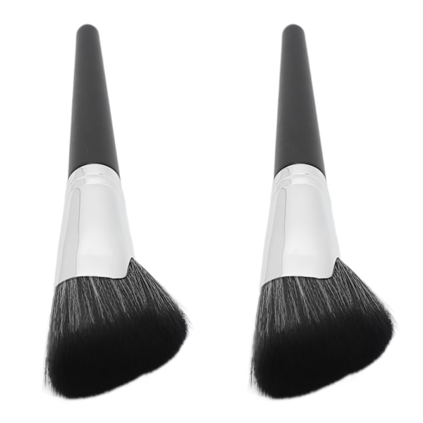 2 kpl Sirppi Contour Brush Pehmeät hiukset Puinen kahva Meikkivarjostussivellin Kosmeettinen työkalu meikkitaiteilijalle