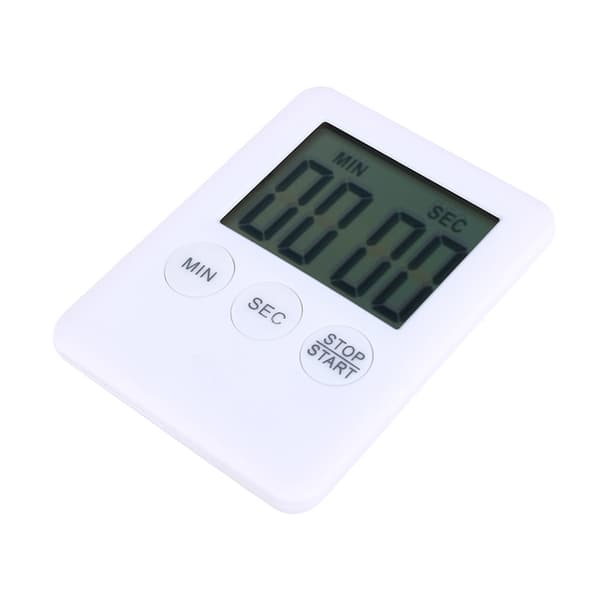 Stor LCD Digital Kjøkkentimer Koketimer Alarm med Magnet Gadgets Matlaging Hvit