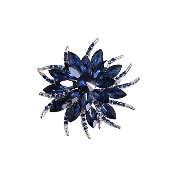 Crystal Flower Brosch - Blå
