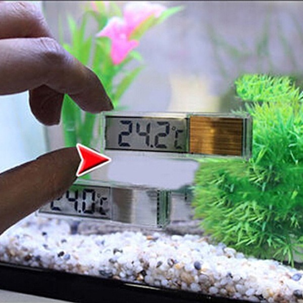 Akvarie Termometer Måler LCD 3D Digital Elektronisk Temperaturmåling Fisketank Termometer