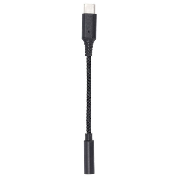 USB-C till 3,5 mm honuttaggsadapter Typ C hörlursadapter Aux ljud nylonflätad kabelSvart