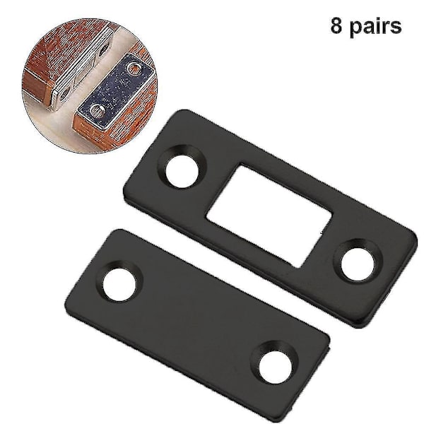 Ultraohut musta magneettinen ovenpysäytin, 8 kpl