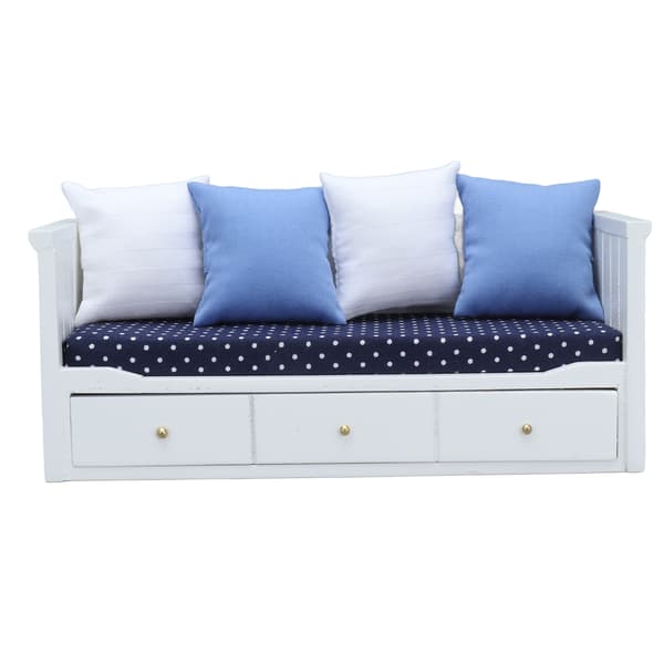 1:12 Dukkehus Sofa Leker Mini Tre Møbler Modell Dukkehus Soverom Stue Dekorasjon