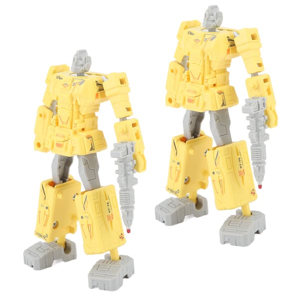 2 stk. deformationsrobotlegetøj deformationsrobotpen adskillelig studenterstudiepapir gul