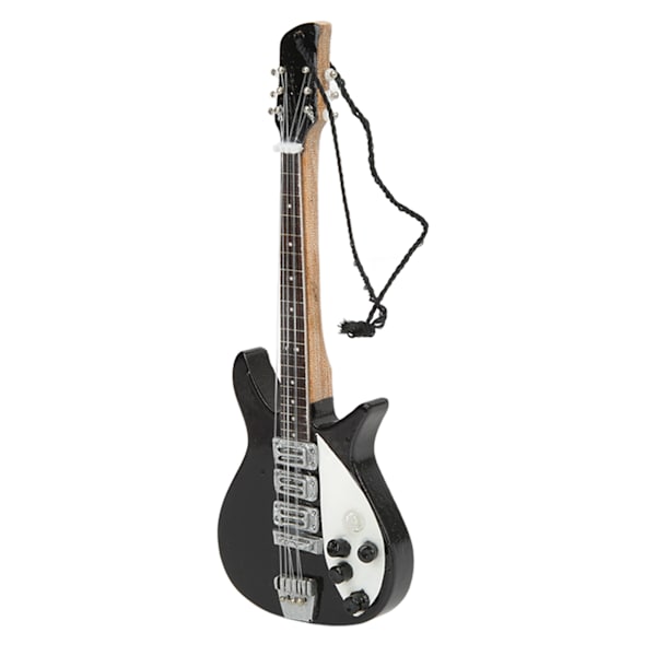 Musikinstrumenter Guitar Vedhæng Sort Base Træ Manuel Miniature Fin Detalje Håndværk Model Samling