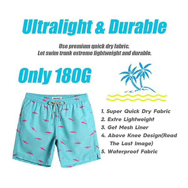 Snabbtorkande Surfshorts med Fickor för Män