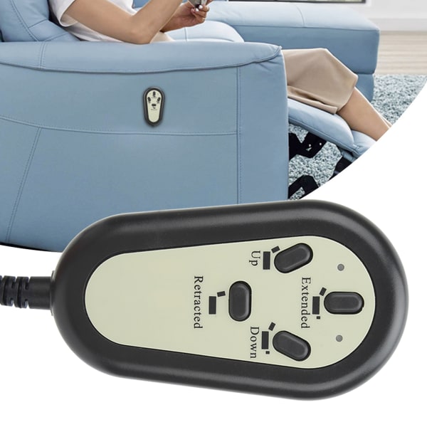 Elektrisk hvilestol Sofa 4-knapps fjernkontroll Håndbryterkontroller for dobbelmotor hvilestol (rett hode)